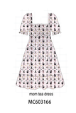 Pink Cat Print Mom Dress Aaria Tees
