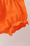 Orange Pumpkin Bow Embroidery Bloomer Set Aaria Tees