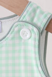 Green Pumpkin Embroidery Gingham Jon Jon Aaria Tees