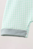Green Pumpkin Embroidery Gingham Jon Jon Aaria Tees