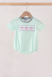 Green Pumpkin Embroidery Gingham Bubble Aaria Tees