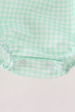 Green Pumpkin Embroidery Gingham Bubble Aaria Tees