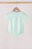 Green Pumpkin Embroidery Gingham Bubble Aaria Tees