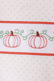 Orange Pumpkin Bow Embroidery Ruffle Skorts Set Aaria Tees