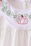 Orange Pumpkin Bow Embroidery Pants Set Aaria Tees