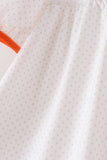 Orange Pumpkin Bow Embroidery Pants Set Aaria Tees