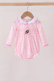 Pink Football Smocked Gingham Bubble Aaria Tees