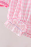 Pink Football Smocked Gingham Bubble Aaria Tees