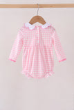 Pink Football Smocked Gingham Bubble Aaria Tees