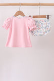 Pink Piggy Applique Bloomer Set Aaria Tees
