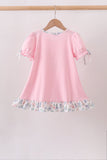 Pink Piggy Applique Ruffle Dress Aaria Tees