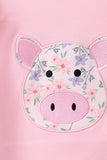 Pink Piggy Applique Ruffle Pants Set Aaria Tees