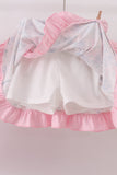 Pink Piggy Applique Ruffle Skorts Set Aaria Tees