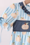 Blue Pumpkin Embroidery Ruffle Bubble Aaria Tees