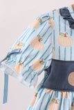 Blue Pumpkin Embroidery Ruffle Shorts Set Aaria Tees