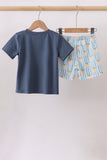 Blue Pumpkin Embroidery Shorts Set Aaria Tees