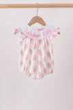 Pink Touchdown Smocked Ruffle Bubble Aaria Tees