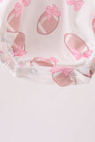 Pink Touchdown Smocked Ruffle Bubble Aaria Tees