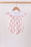 Pink Touchdown Smocked Ruffle Bubble Aaria Tees