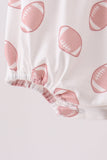 Blue Touchdown Embroidery Football Bubble Aaria Tees
