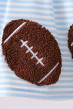 Blue Stripe Football French Knot Bloomer Set Aaria Tees