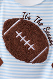 Blue Stripe Football French Knot Jon Jon Aaria Tees