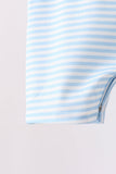 Blue Stripe Football French Knot Jon Jon Aaria Tees