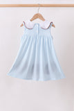 Blue Stripe Football French Knot Dress Aaria Tees