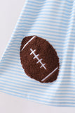 Blue Stripe Football French Knot Dress Aaria Tees