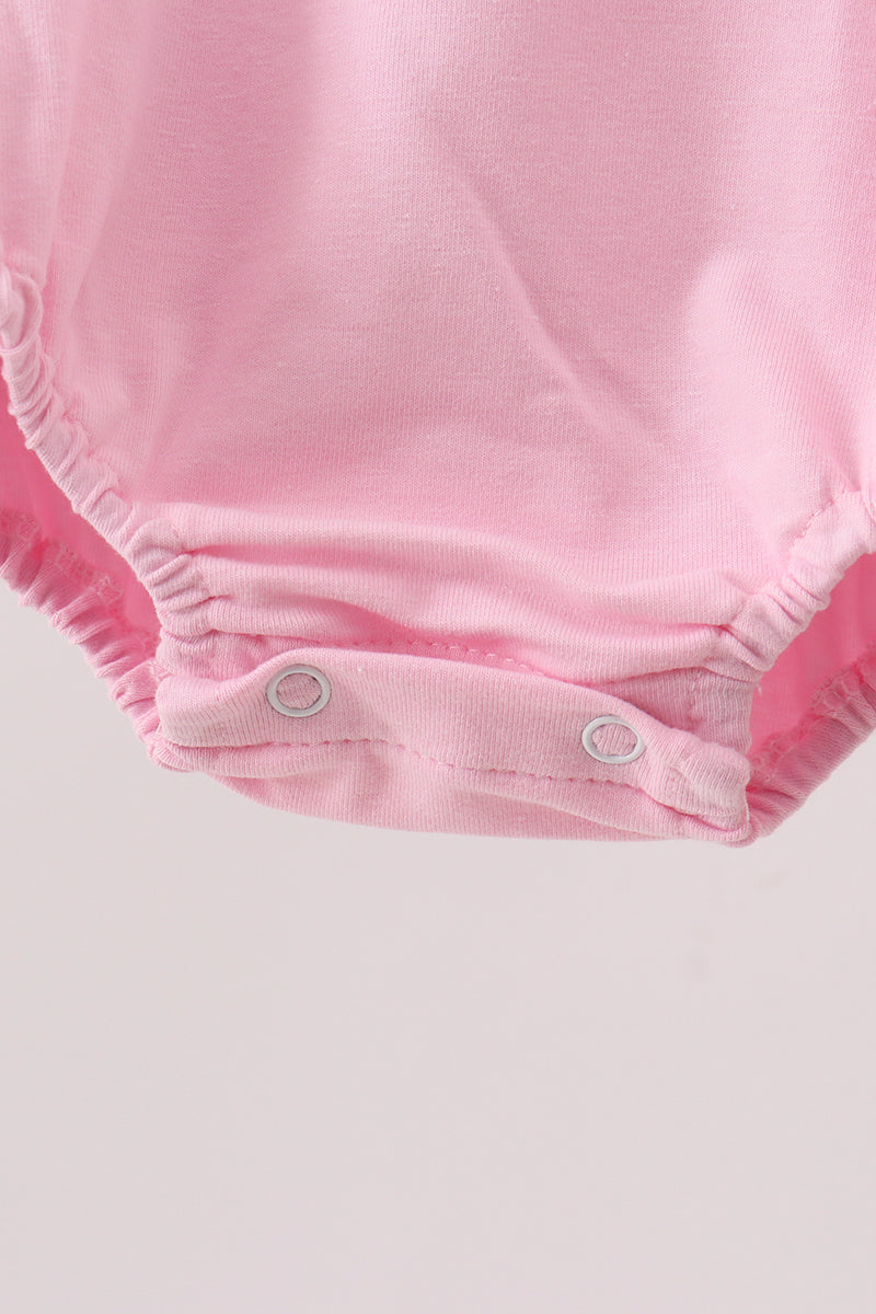 Pink Jack-O-Lantern Applique Ruffle Bubble - Aaria Tees Aaria Tees
