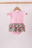 Pink Jack-O-Lantern Applique Ruffle Bubble - Aaria Tees Aaria Tees