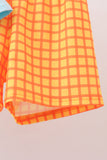 Blue Jack-O-Lantern Applique Gingham Shorts Set Aaria Tees