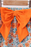 Pink Jack-O-Lantern Applique Bow Skorts Set Aaria Tees