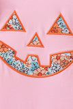 Pink Jack-O-Lantern Applique Ruffle Dress Aaria Tees