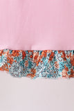 Pink Jack-O-Lantern Applique Ruffle Dress Aaria Tees