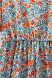 Orange Floral Mom Dress Aaria Tees