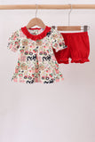 Maroon Farmland Ruffle Bloomer Set Aaria Tees
