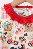Maroon Farmland Ruffle Bloomer Set Aaria Tees