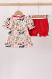 Maroon Farmland Ruffle Bloomer Set Aaria Tees