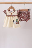 Brown Mallard Applique Ruffle Bloomer Set Aaria Tees