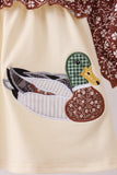 Brown Mallard Applique Ruffle Bloomer Set Aaria Tees