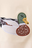 Brown Mallard Applique Ruffle Bubble Aaria Tees