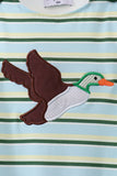 Blue Stripe Mallard Applique Jon Jon Aaria Tees