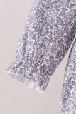 Navy Floral Bow Smocked Bubble Aaria Tees