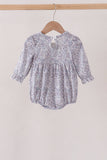 Navy Floral Bow Smocked Bubble Aaria Tees