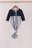 Navy Floral Gown Aaria Tees