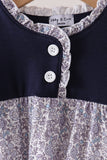 Navy Floral Gown Aaria Tees