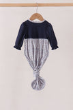 Navy Floral Gown Aaria Tees