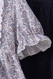 Navy Floral Bow Smocked Pants Set Aaria Tees