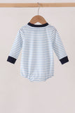 Navy Deer Embroidery Stripe Bubble Aaria Tees